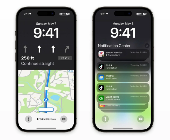 江苏苹果维修服务分享iOS17锁屏地图导航半屏显示长什么样 